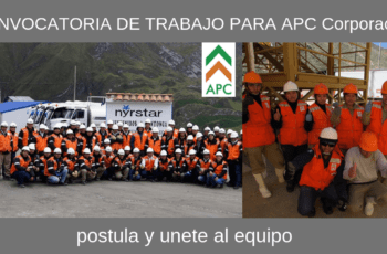 CONVOCATORIA DE TRABAJO PARA APC Corporación