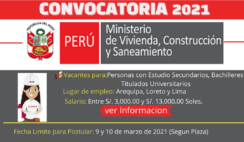 CONVOCATORIA MINISTERIO DE VIVIENDA: Nuevas plazas para Analistas, Especialistas, Responsables, Auxiliares y Otros