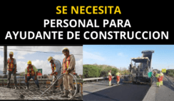 Solicitan ayudantes para obras en construcción